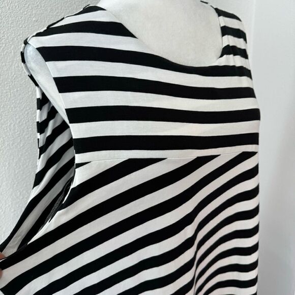 CJ Banks Sleeveless Dress Black White Striped SZ 3X - Picture 4 of 15